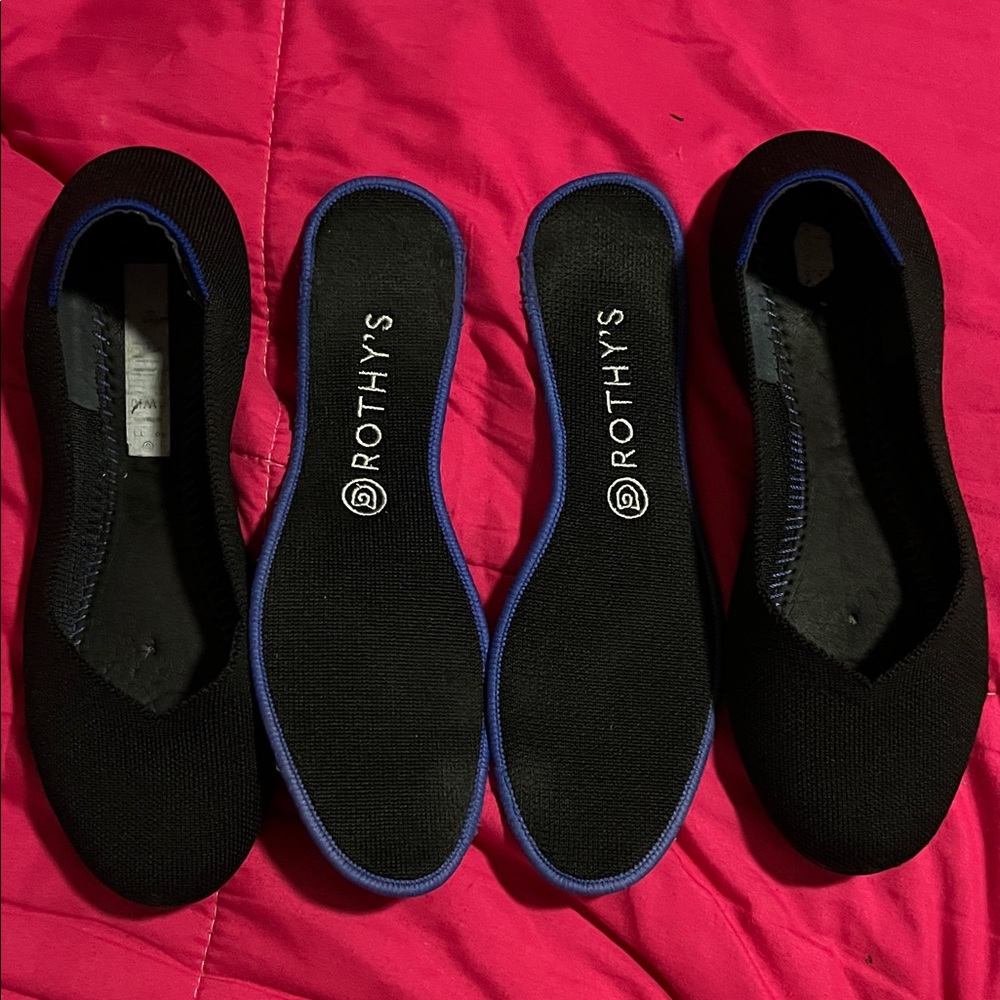 Rothy's "The Flat" Black solid size 10 - image 1